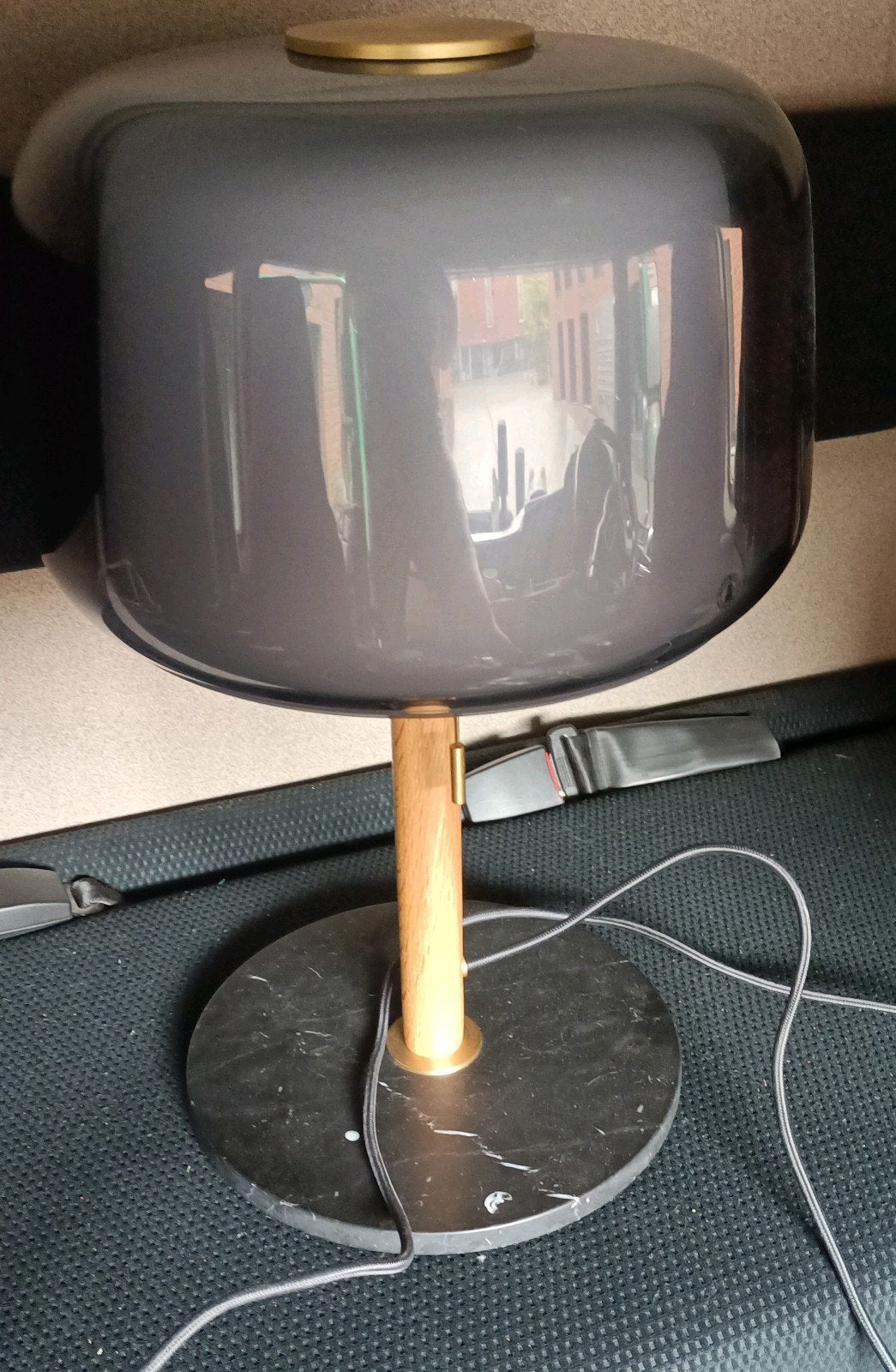 IKEA EVEDAL Tafellamp - Grijs met Marmeren Voet, Ophalen of Verzenden, Zo goed als nieuw, Modern, Scandinavisch, Luxe