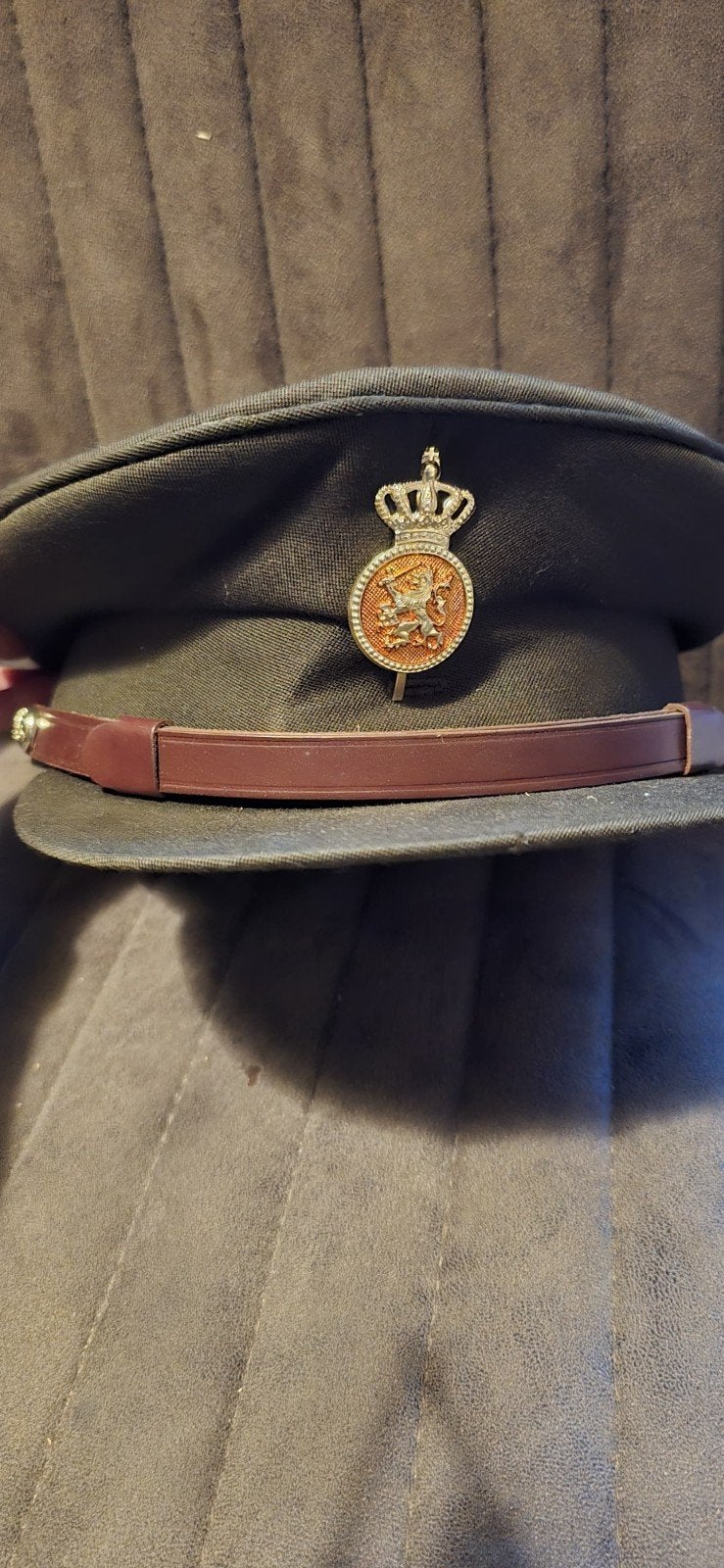 Militaire hoed met embleem, Ophalen of Verzenden, Gedragen, Onbekend, Hoed