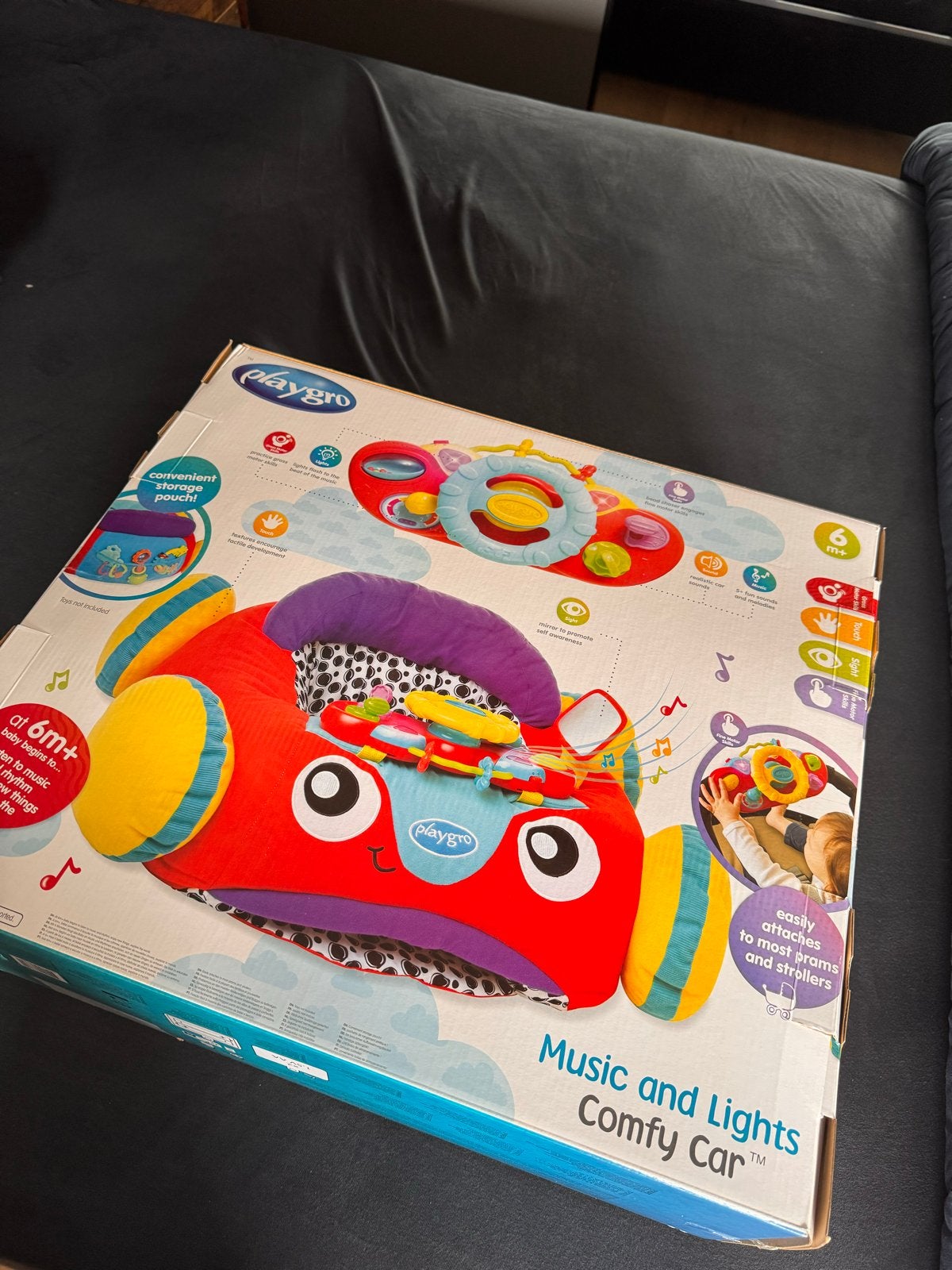Playgro Muziek en Licht Comfy Auto Baby Speelkleed, Ophalen of Verzenden, Zo goed als nieuw, Speelkleed, Met licht