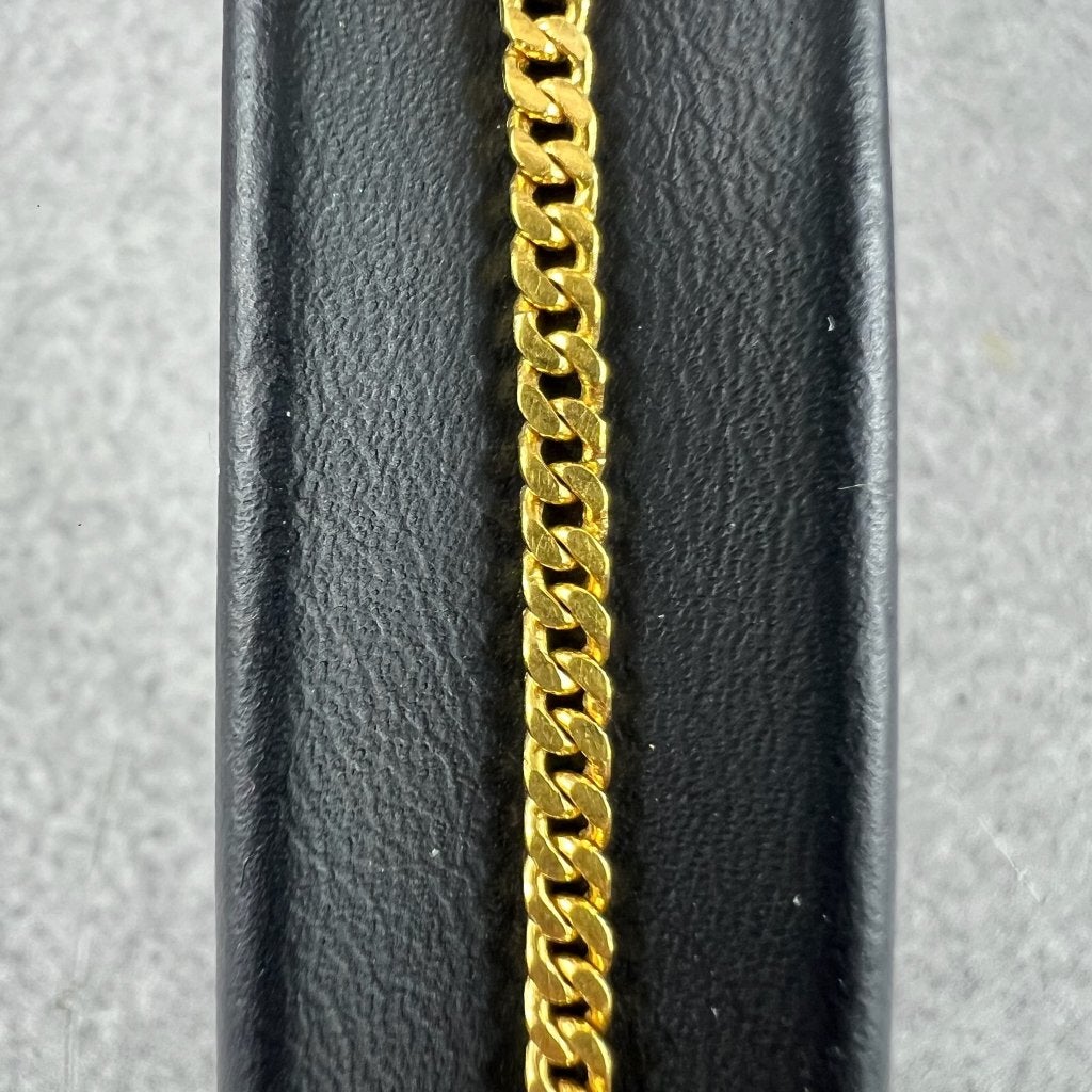 Gouden Armband | 24k | 8,59g | gourmet kralen |17cm | 416385, Sieraden, Tassen en Uiterlijk, Ophalen of Verzenden, Gebruikt, Goud