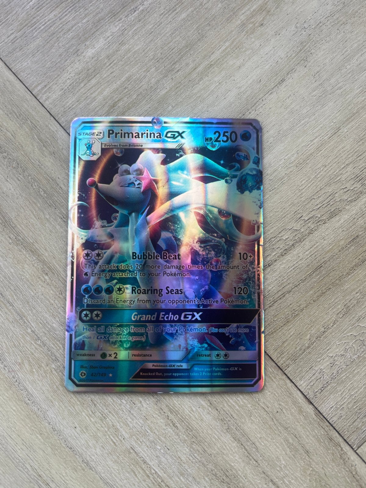 Pokémon Kaart Primarina GX Full Art Foil, Ophalen of Verzenden, Gebruikt, Losse kaart, Foil