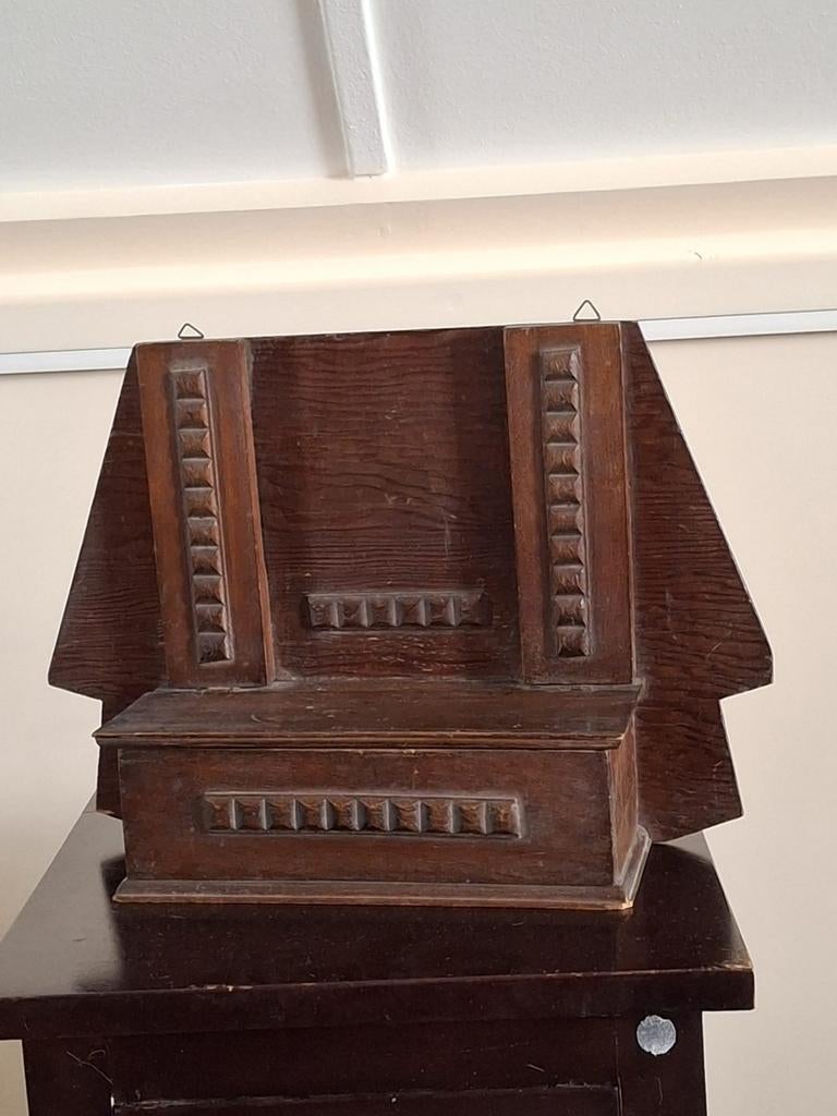 Antieke houten kammenbak - spiegel ontbreekt, Antiek en Kunst, Ophalen of Verzenden