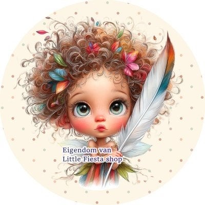 lf754 ouwel meisje veer 20x4,7cm eetbare cupcake rondjes, Ophalen of Verzenden, Nieuw, Cupcakes, Bakvorm