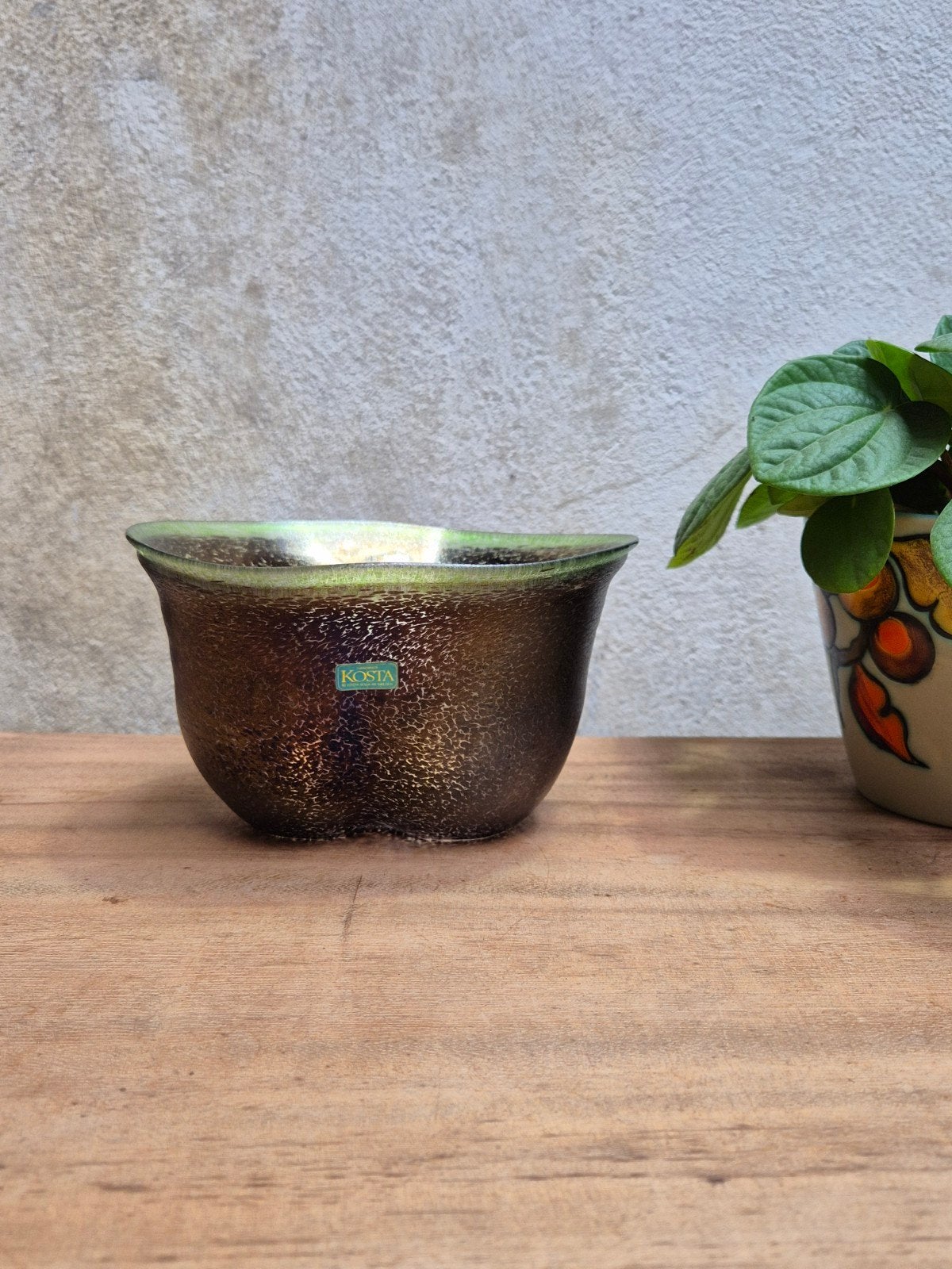 Vintage glazen schaal van Kosta Boda Bertil Vallien, Ophalen of Verzenden, Vaas, Groen, Glas