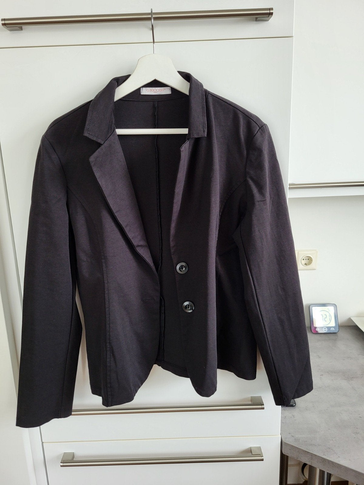 Stijlvol zwart jasje van G.RICCERI Zwarte blazer maat m, G.RICCERI, Zwart, Maat 42/44 (L), Ophalen of Verzenden