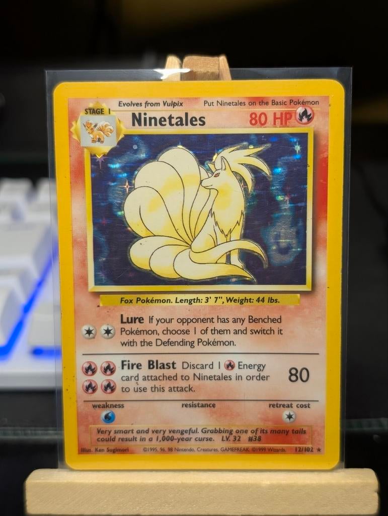 Ninetales Zeldzame Pokemon Kaart, Ophalen of Verzenden, Gebruikt, Losse kaart, Foil