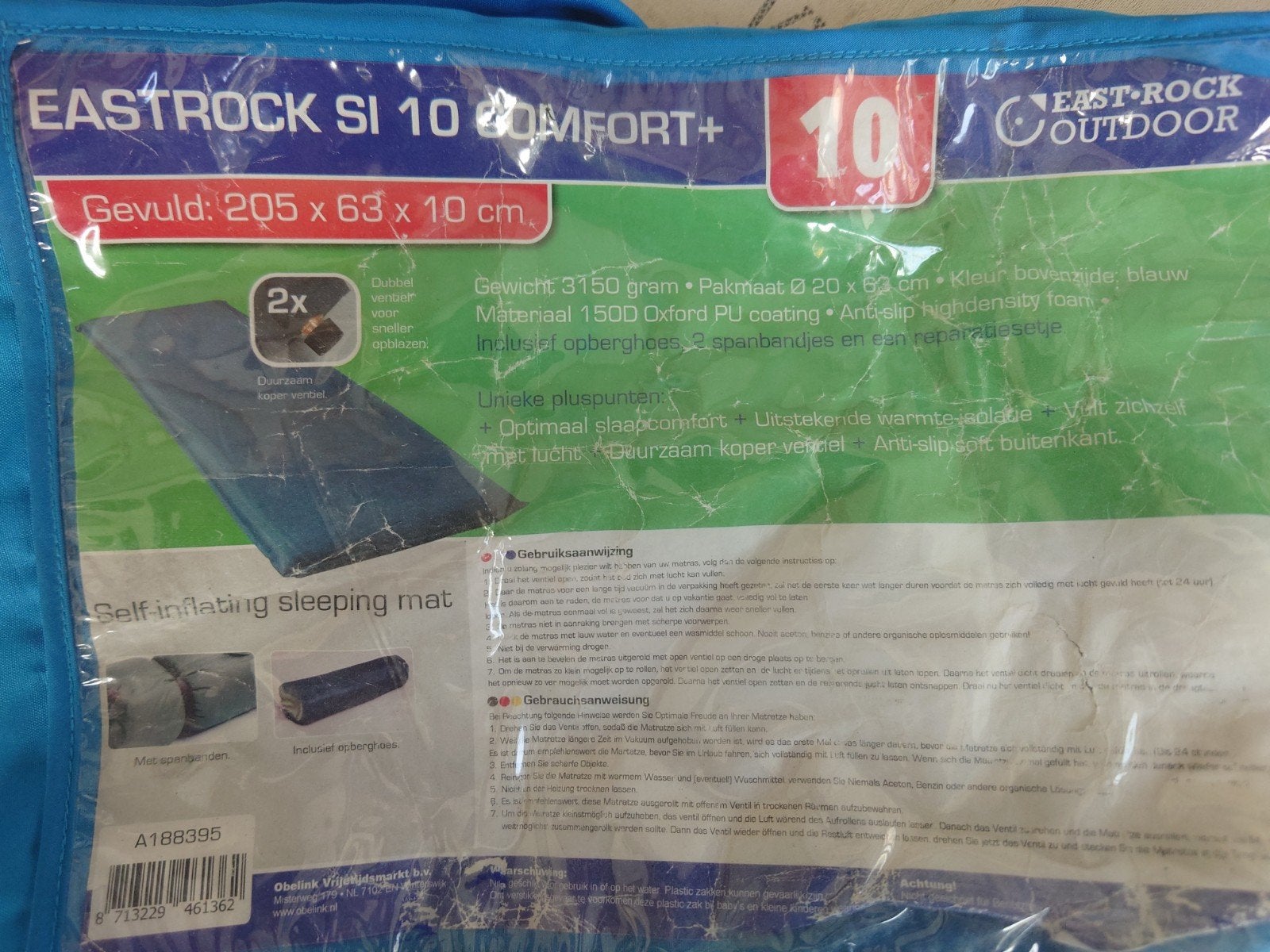 eastrock si 10 comfort+ 205 x 63 x 10cm slaapmat, Ophalen of Verzenden, Gebruikt, 1-persoons