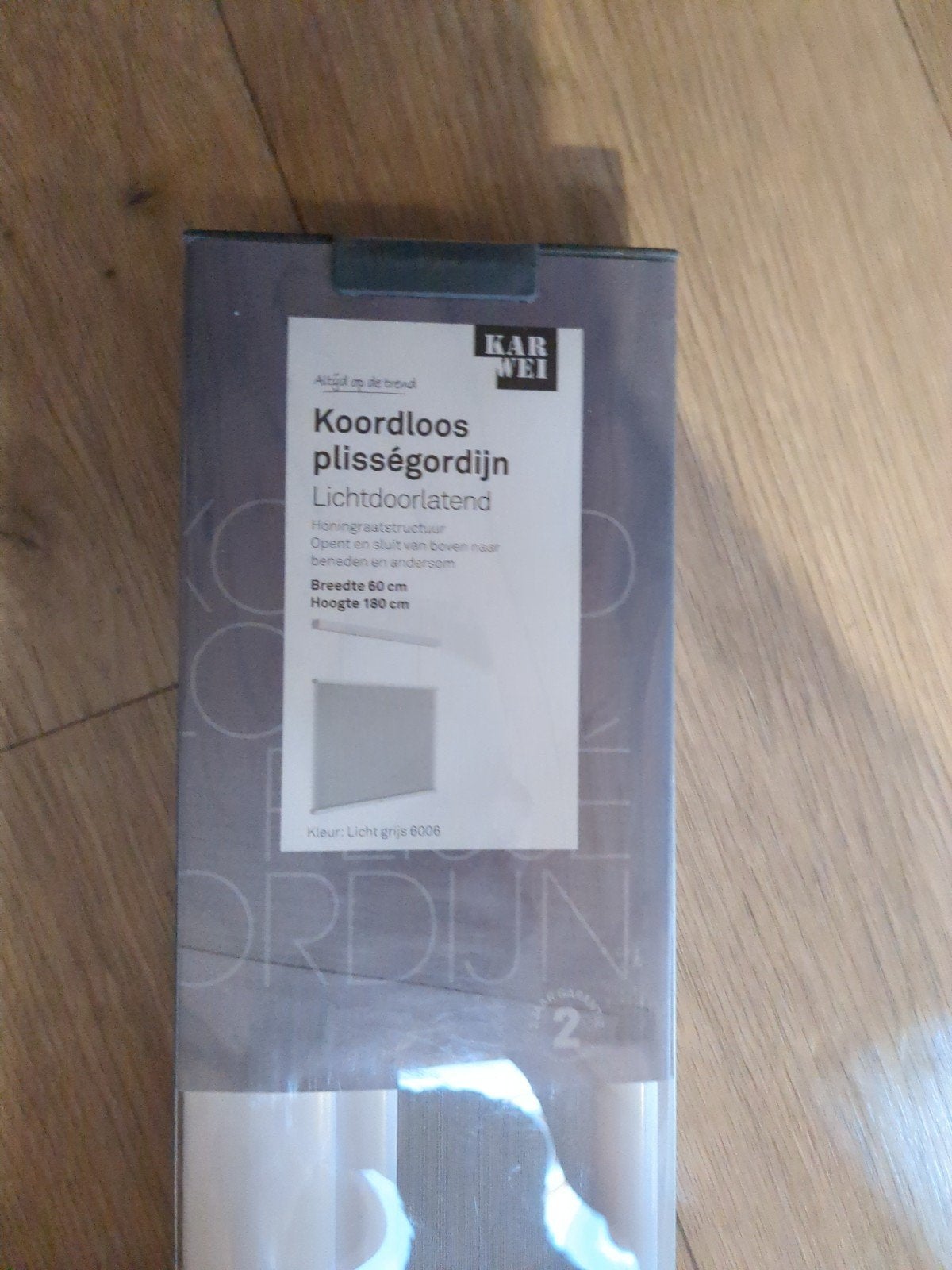 Nieuw in doos: plisségordijn 60x180 cm, Huis en Inrichting, Karwei, Nieuw, Ophalen of Verzenden, Lichtdoorlatend