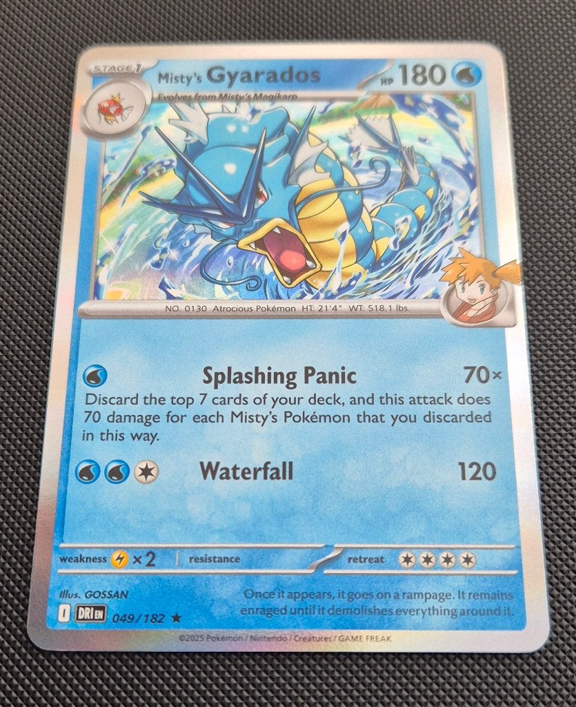 Near Mint Misty's Gyarados Holo 049/182, Hobby en Vrije tijd, Verzamelkaartspellen | Pokémon, Zo goed als nieuw, Losse kaart, Foil