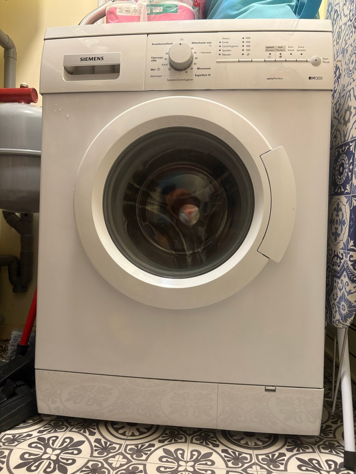 Siemens WM14E165NL/35 VarioPerfect Wasmachine, Witgoed en Apparatuur, Wasmachines, Ophalen, Gebruikt, Voorlader, Kort programma
