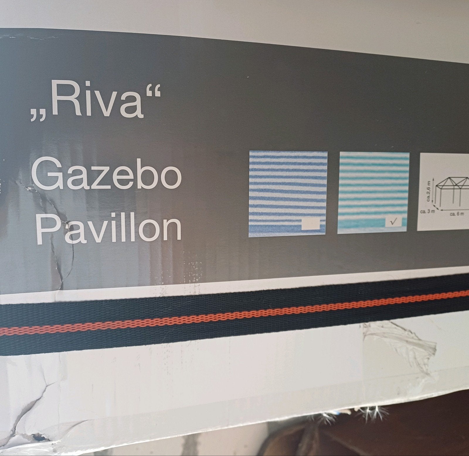 "Riva" Gazebo Pavillion partytent 6x3x2.5mtr, Ophalen, Opvouwbaar, Minder dan 4 meter, 2 meter of meer