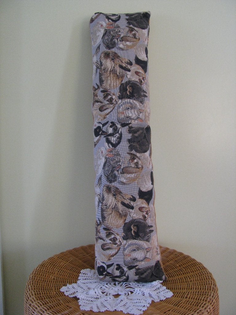 Gobelin stof * kussen zo'n 80 cm * met veel konijnen 🐰🐇, Inclusief binnenkussen, Meerkleurig, Rond, Ophalen of Verzenden