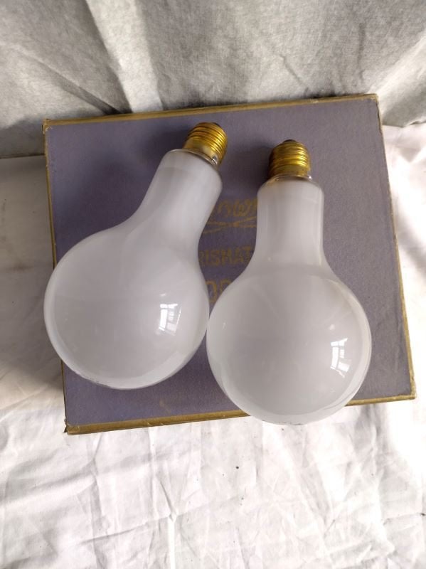 Gloeilampen 300 Watt, twee stuks, Gloeilamp, 60 watt of meer, E27 (groot), Zo goed als nieuw