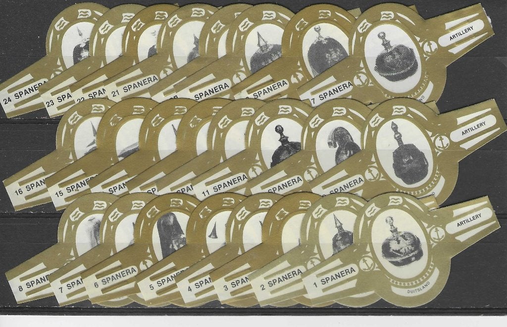 reeks   4969  helmen    1-24   sigarenbanden, Ophalen of Verzenden, Zo goed als nieuw, Sigarenbandjes