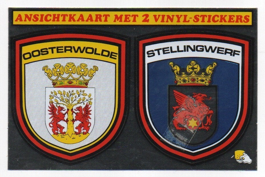 Stickerkaart Oosterwolde Stellingwerf, Ophalen of Verzenden, 1980 tot heden, Ongelopen, Friesland