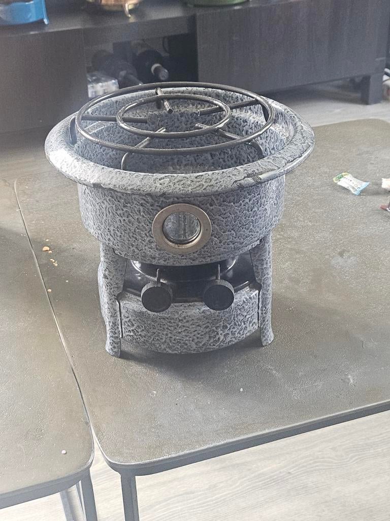 Petroleumstel met pan zeer decoratief, Ophalen of Verzenden, Gebruikt