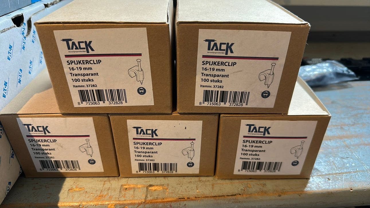 Spijkerclip 16-19mm transparant 100st - 5 dozen, Ophalen of Verzenden, Nieuw, Overige typen
