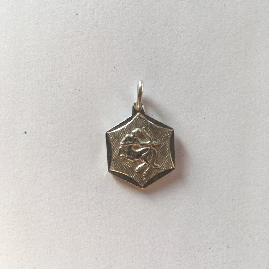 Vintage Zilveren Hanger Boogschutter | 925 Sterrenbeeld 1975, Ophalen of Verzenden, Zilver, Hanger