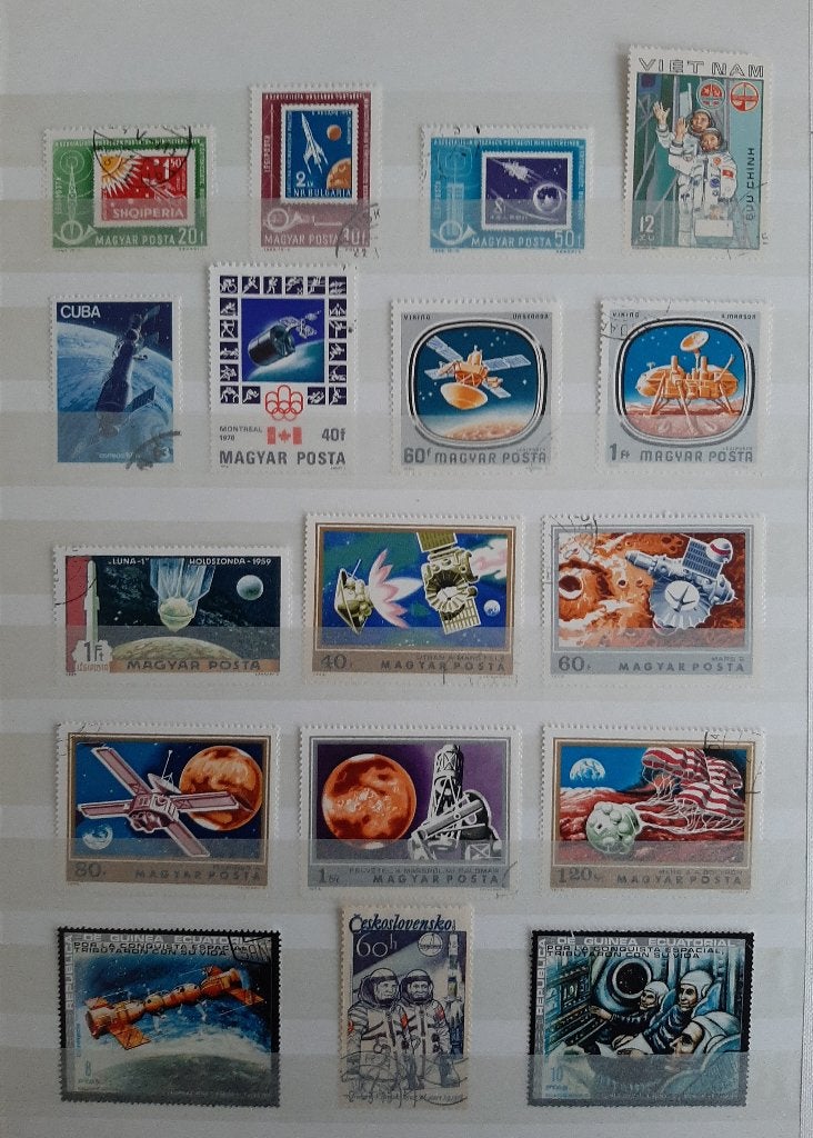 2 Kaarten Postzegels Ruimtevaart Nr. 2 Gestempeld, Postzegels en Munten, Ophalen, Gestempeld, Vliegtuigen