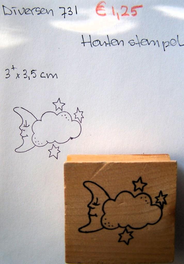 Diversen 731 Houten stempel, Ophalen of Verzenden, Gebruikt, Houten stempel