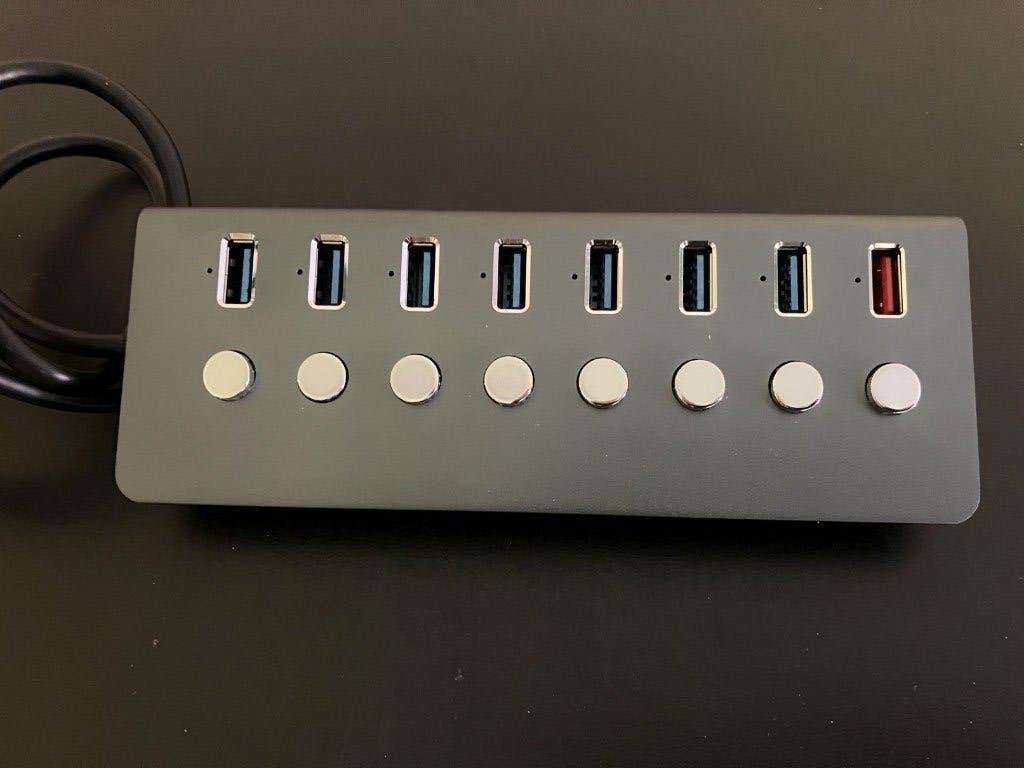 8-poorts USB-hub powered USB 3.0, Computers en Software, Dockingstations, Verzenden, Zo goed als nieuw, USB-hub, Tablet
