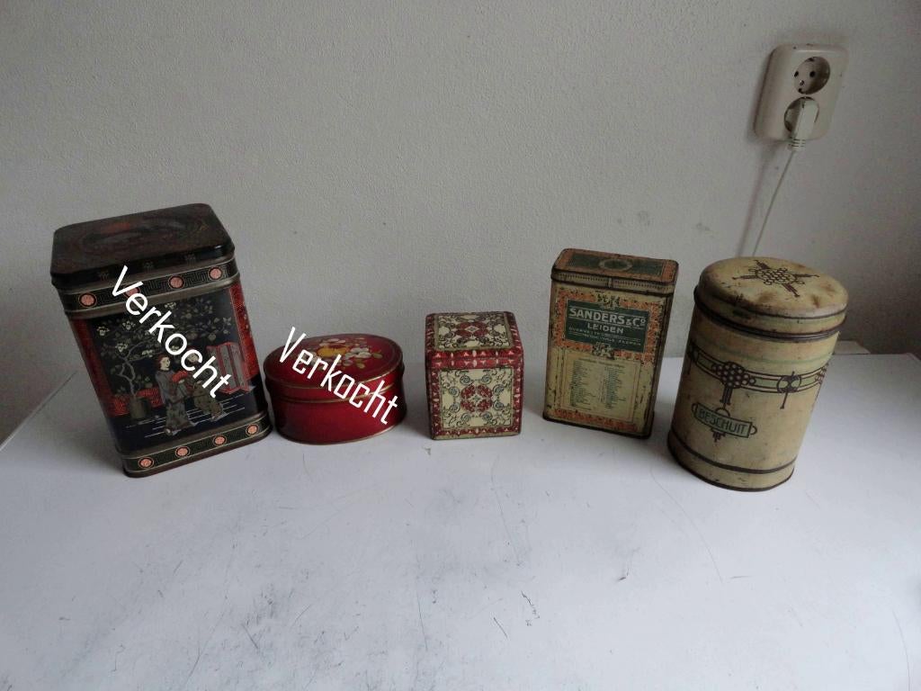 Trommels, blikken bussen, antiek Sanders & Co, Beschuit etc, Verzamelen, Blikken, Ophalen of Verzenden, Gebruikt, Overige