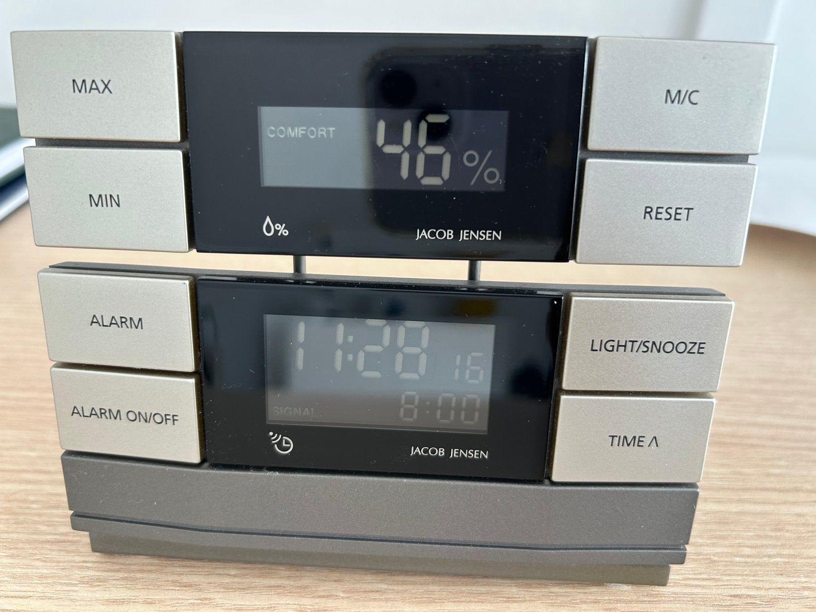 Jacob Jensen module klok en klimaat, in prima staat, Ophalen of Verzenden, Zo goed als nieuw, Binnenthermometer