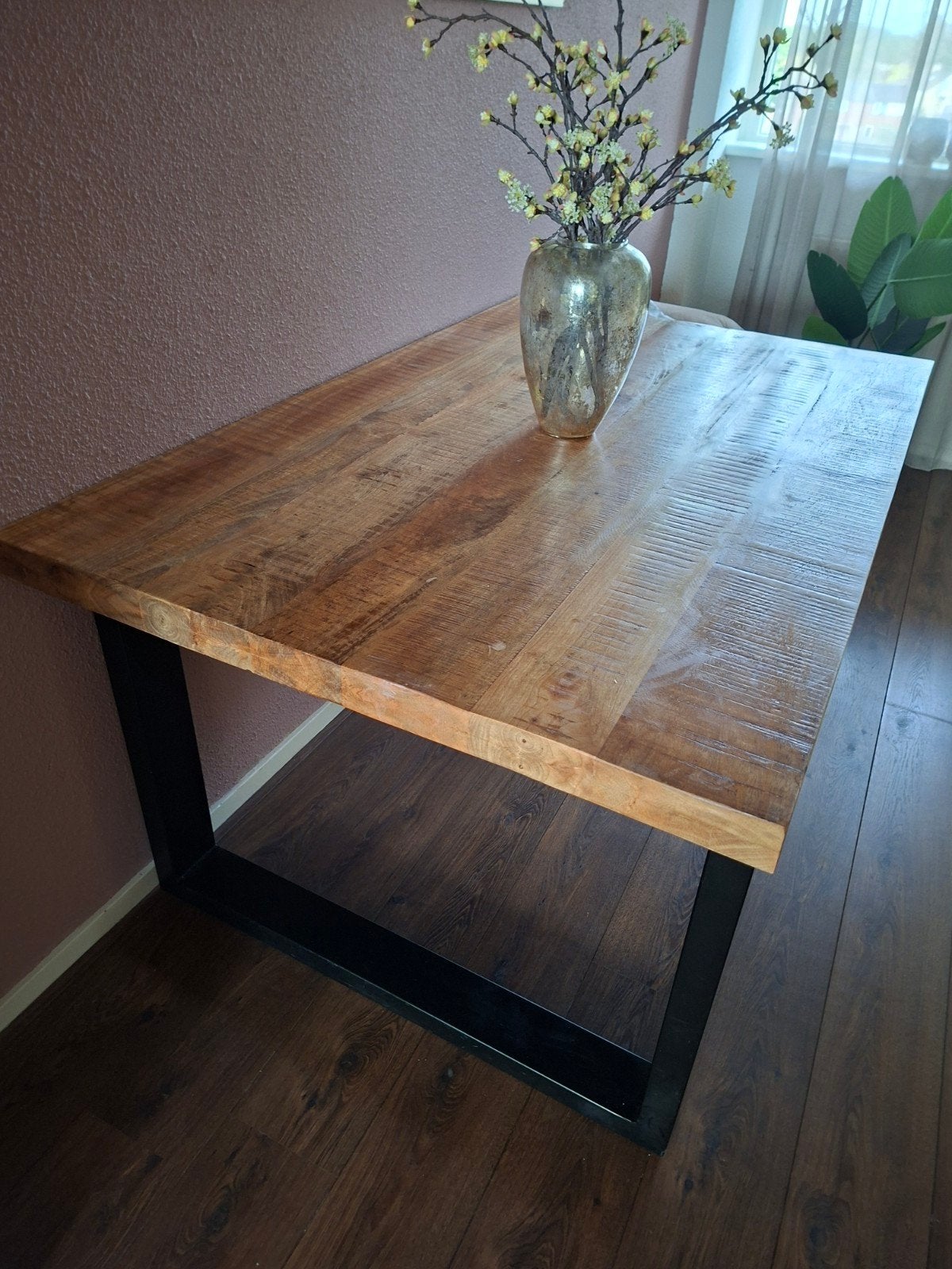 Eettafel mango hout 160 x 100, Huis en Inrichting, Ophalen, 50 tot 100 cm, Zo goed als nieuw, 150 tot 200 cm