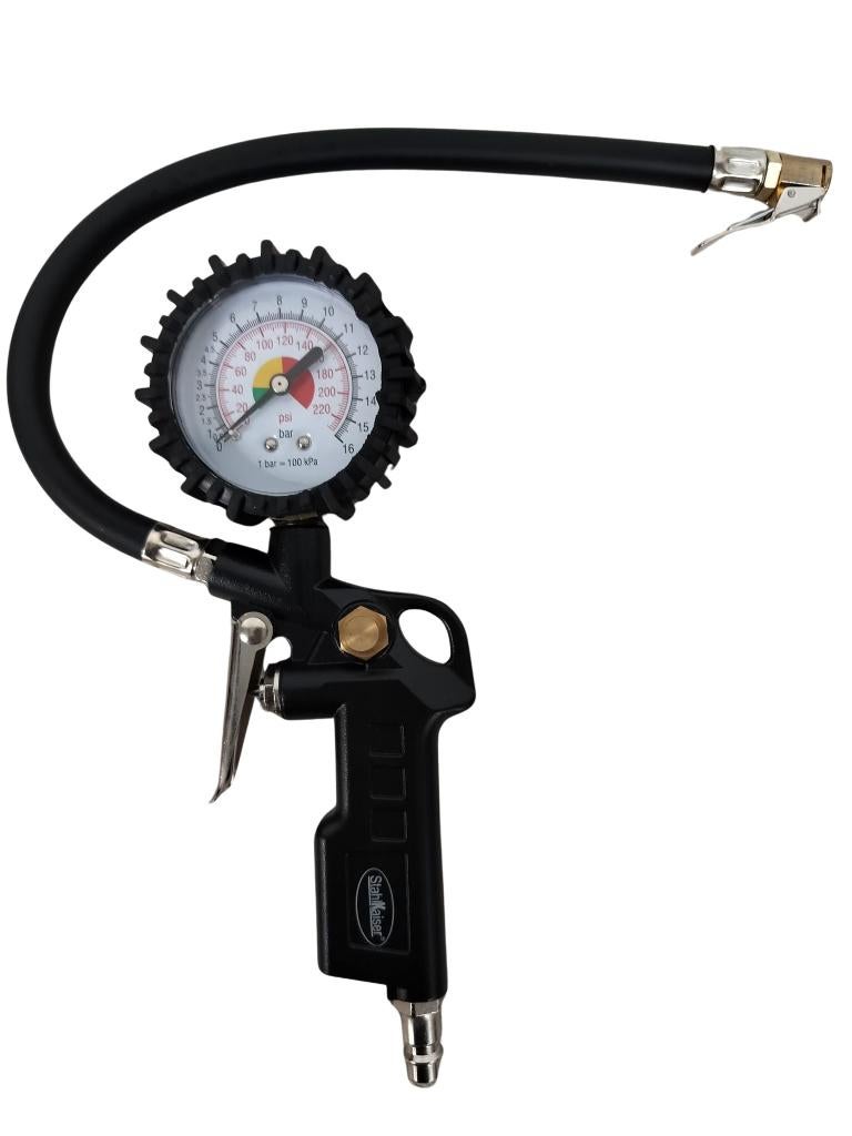 Stahlkaiser prof. bandenspanningsmeter 0 - 16 Bar / 220 PSI, Auto diversen, Autogereedschap, Ophalen of Verzenden, Nieuw