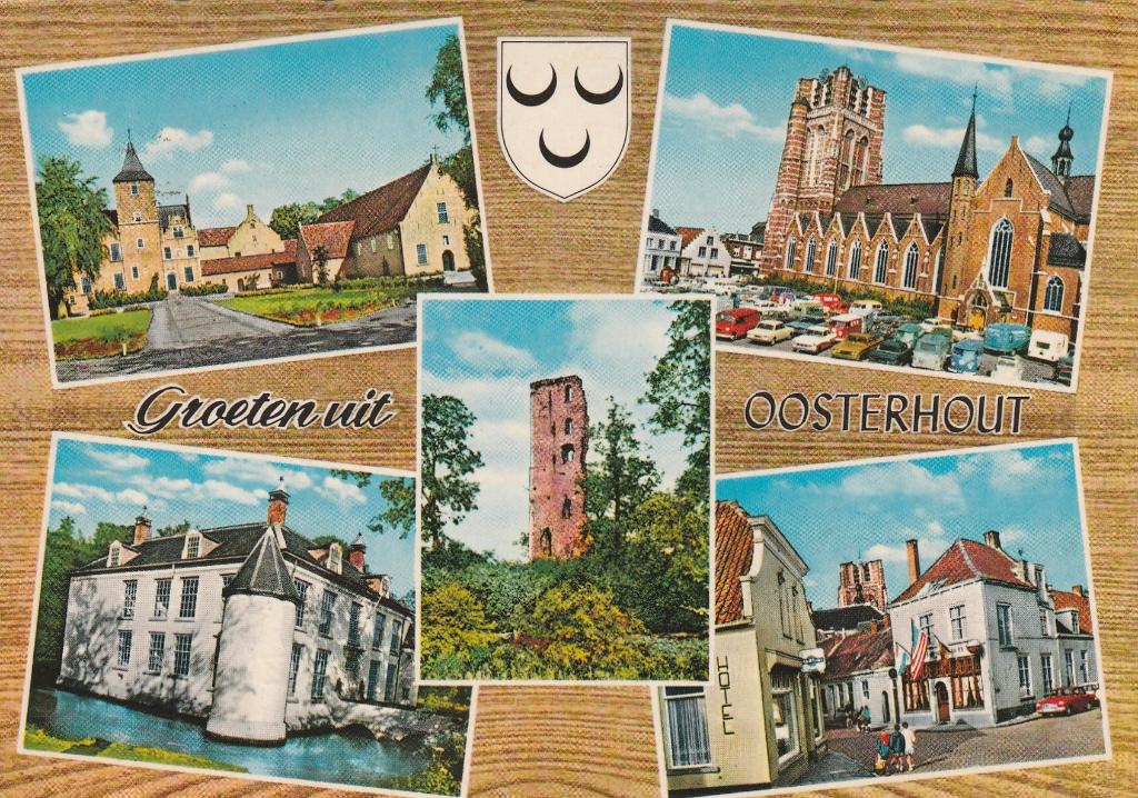 OOSTERHOUIT Klooster Huis Toren Kerk Hotel Groeten, Verzamelen, Ansichtkaarten | Nederland, Verzenden, 1960 tot 1980, Gelopen