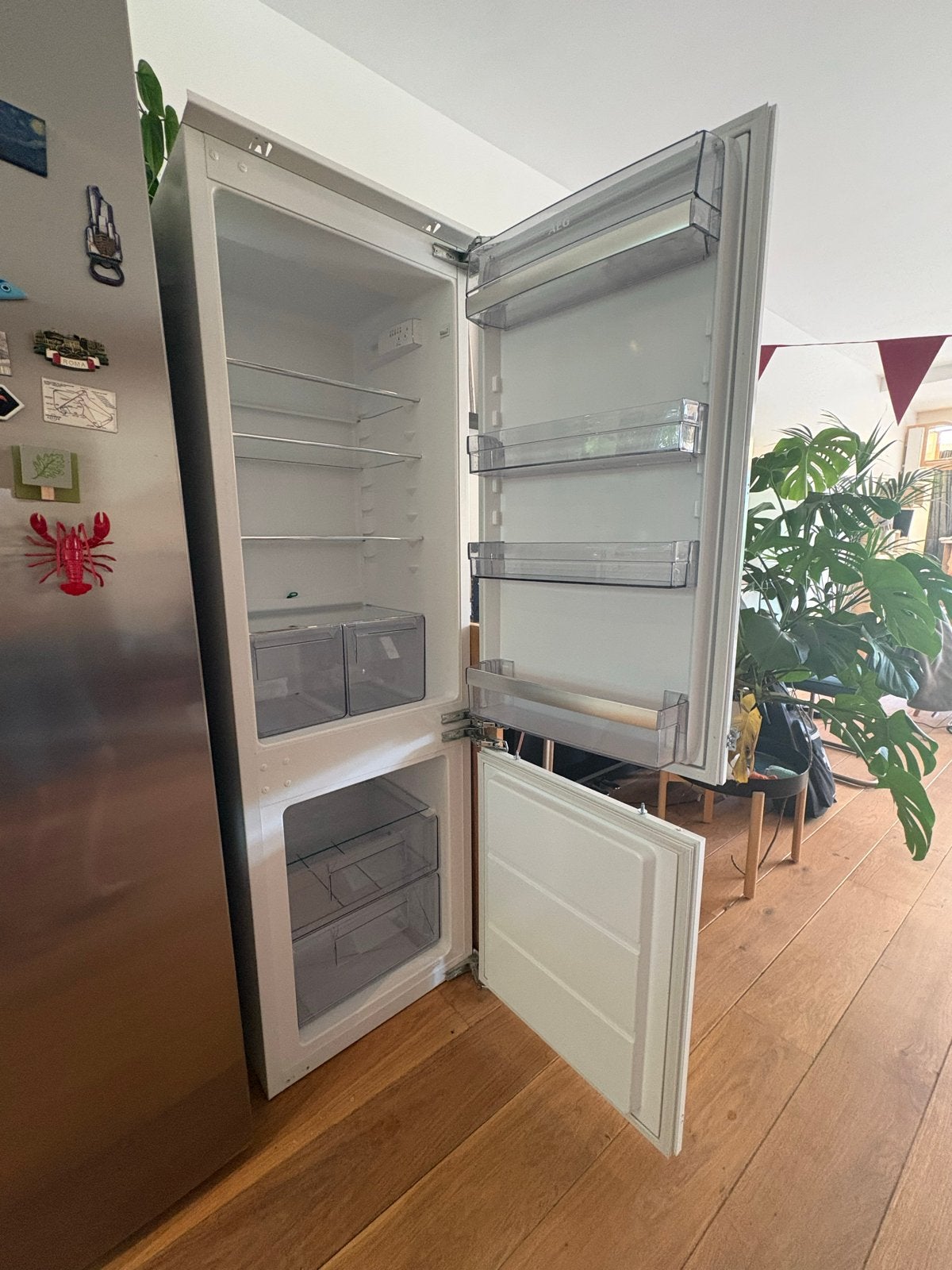 AEG SCB618F3LF Inbouw Koelkast met Vriesvak, Witgoed en Apparatuur, Koelkasten en IJskasten, Ophalen, Gebruikt, 200 liter of meer