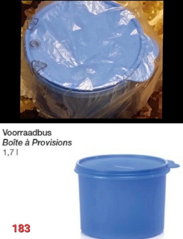 Tupperware Regenboog Voorraadbus - 1,7 Liter (Blauw), Blauw, Ophalen of Verzenden, Bus of Trommel, Met deksel