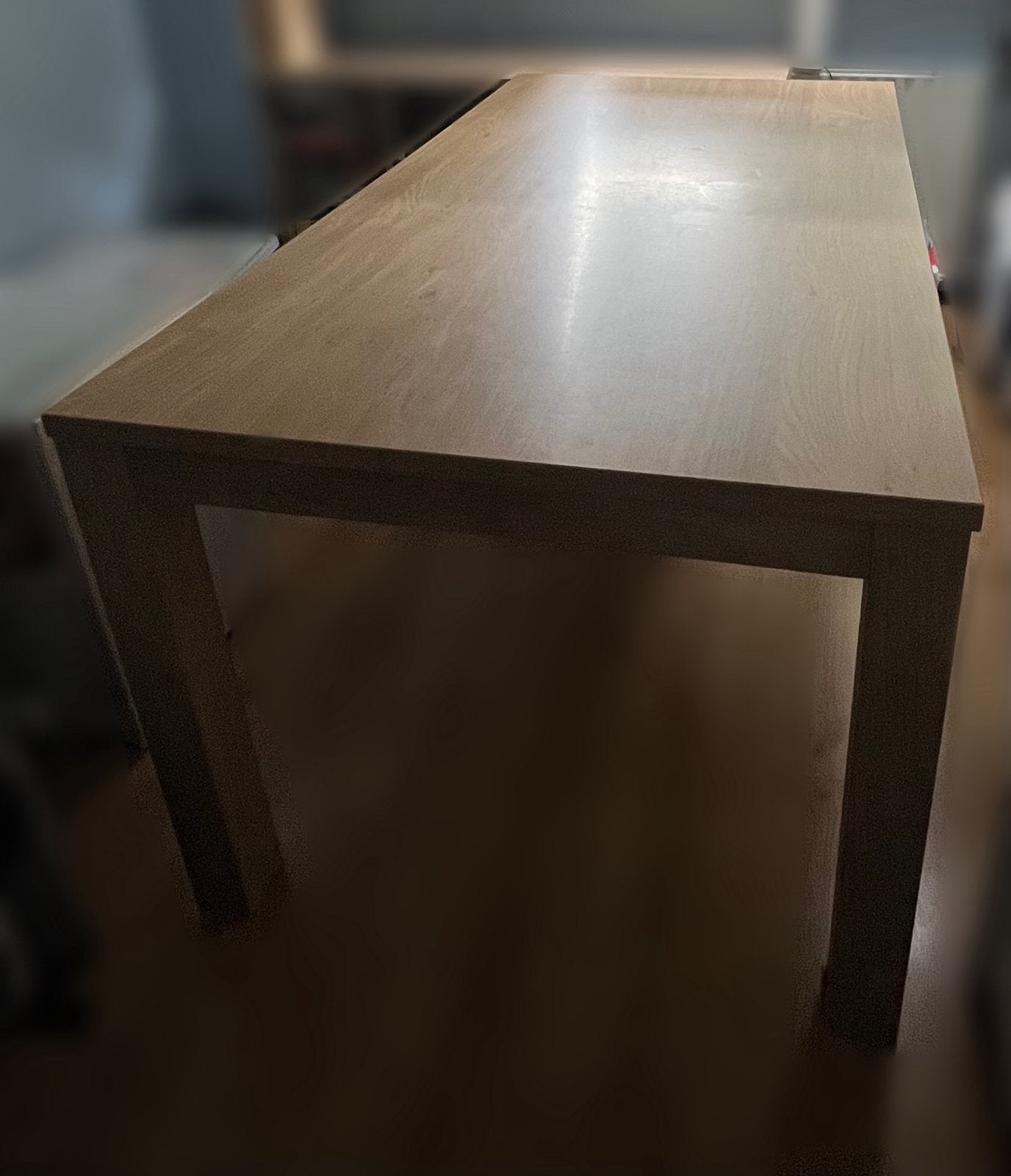 Massief houten tafel, Ophalen, Gebruikt, 150 tot 200 cm, Rechthoekig