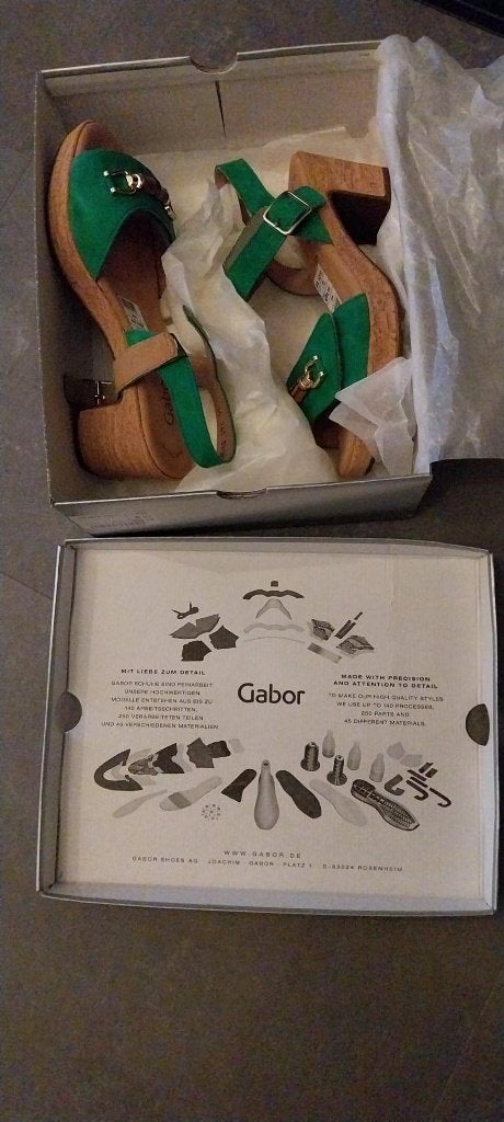 Nieuwe Gabor sandalen maat 38,5, Gabor, Nieuw, Groen, Sandalen of Muiltjes