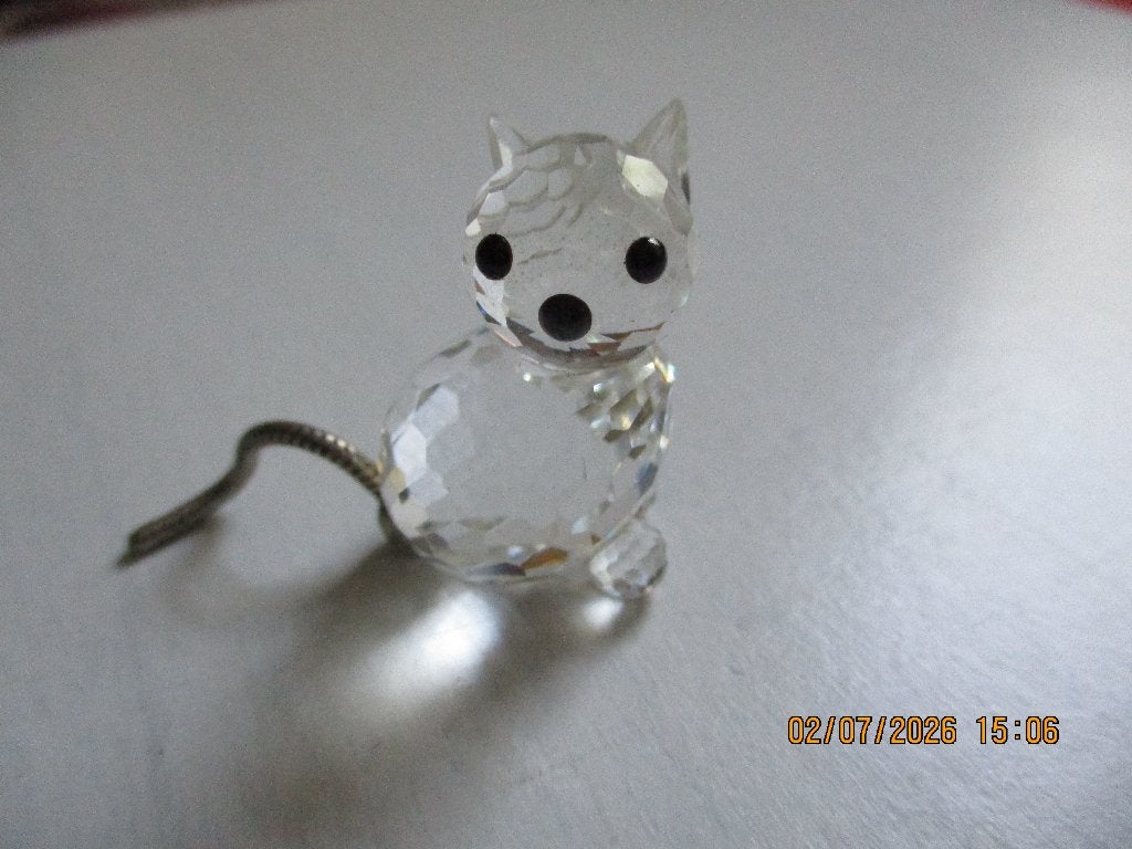 swarovski poes 3.5 cm hoog.gemerkt met zwaantje, Verzamelen, Ophalen of Verzenden, Zo goed als nieuw, Figuurtje