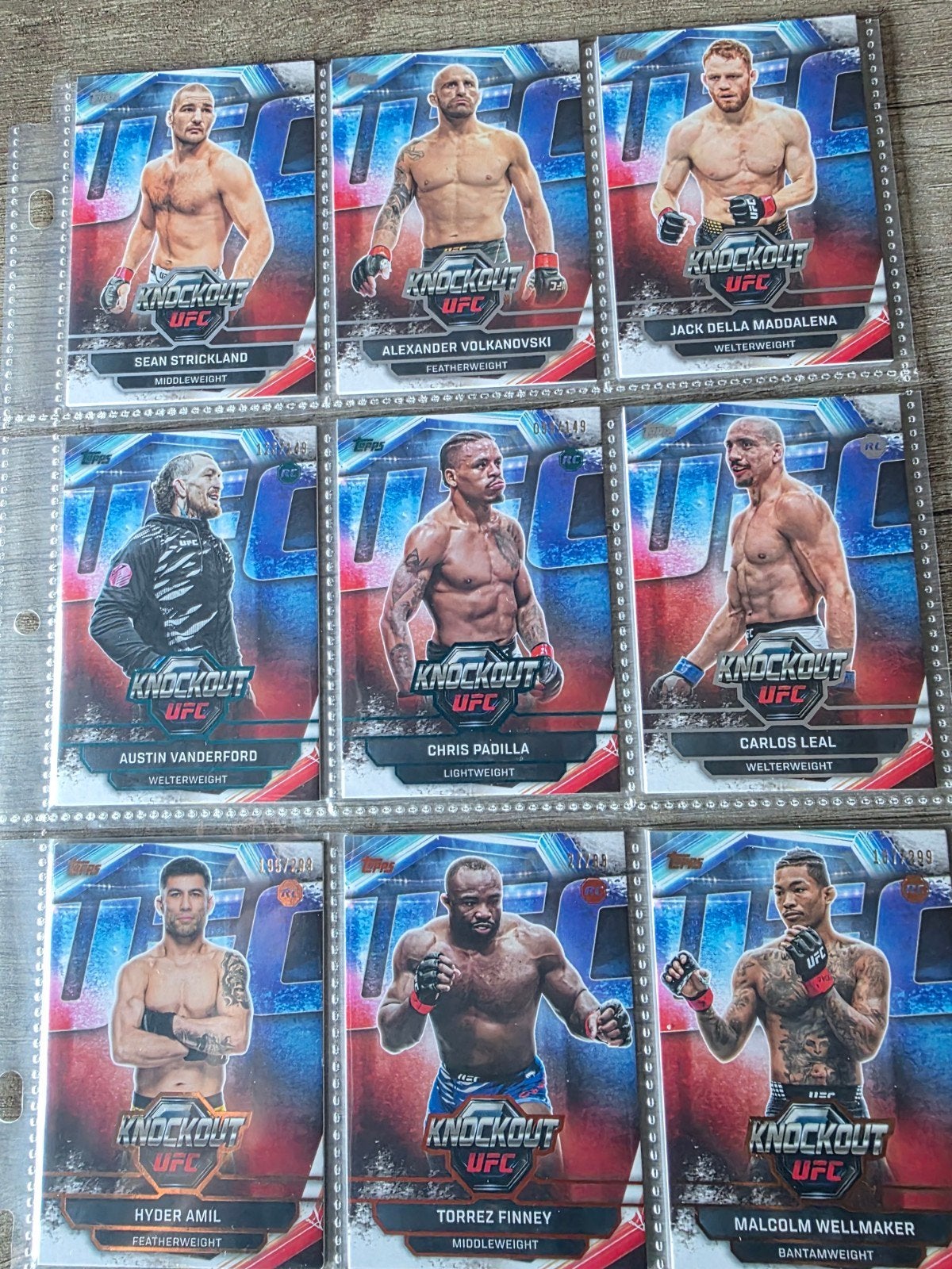 UFC Topps Knockout Trading Cards - Diverse Vechters, Ophalen of Verzenden, Buitenlandse clubs, Poster, Plaatje of Sticker