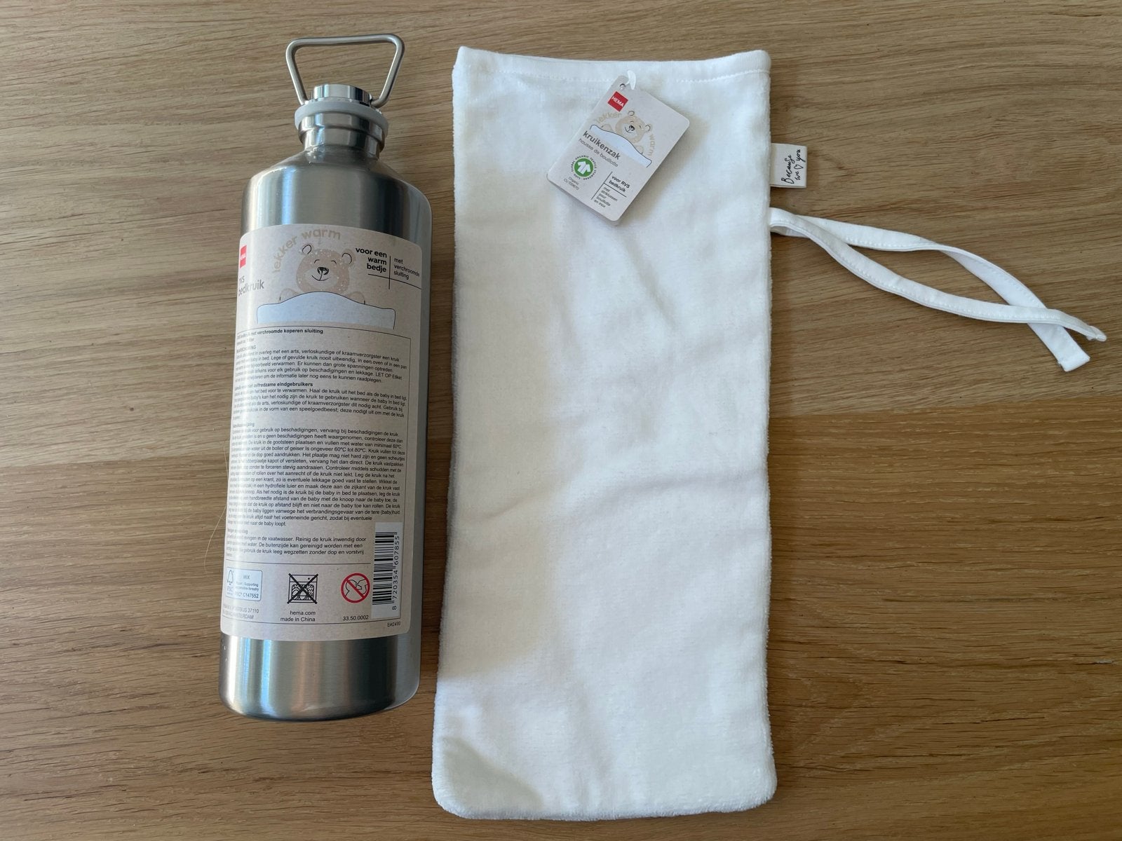 RVS Warmwaterkruik met hoes - Baby/Kinderen, Ophalen, Nieuw