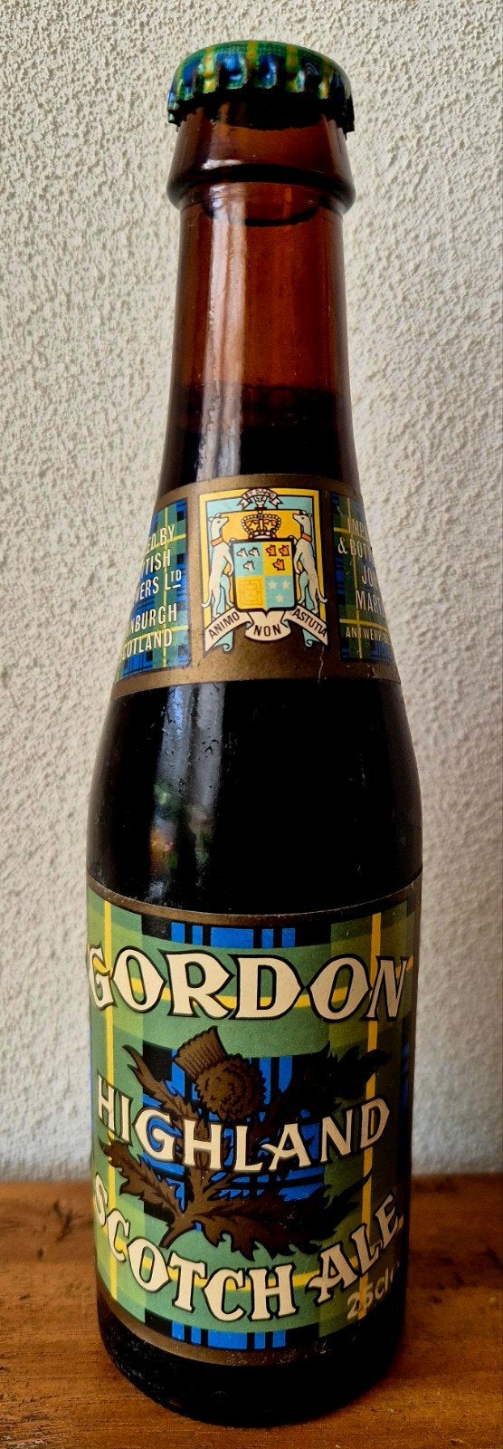 1989 fles GORDON HIGHLAND SCOTCH ALE 25cl John Martin Import, Verzamelen, Biermerken, Ophalen of Verzenden, Zo goed als nieuw