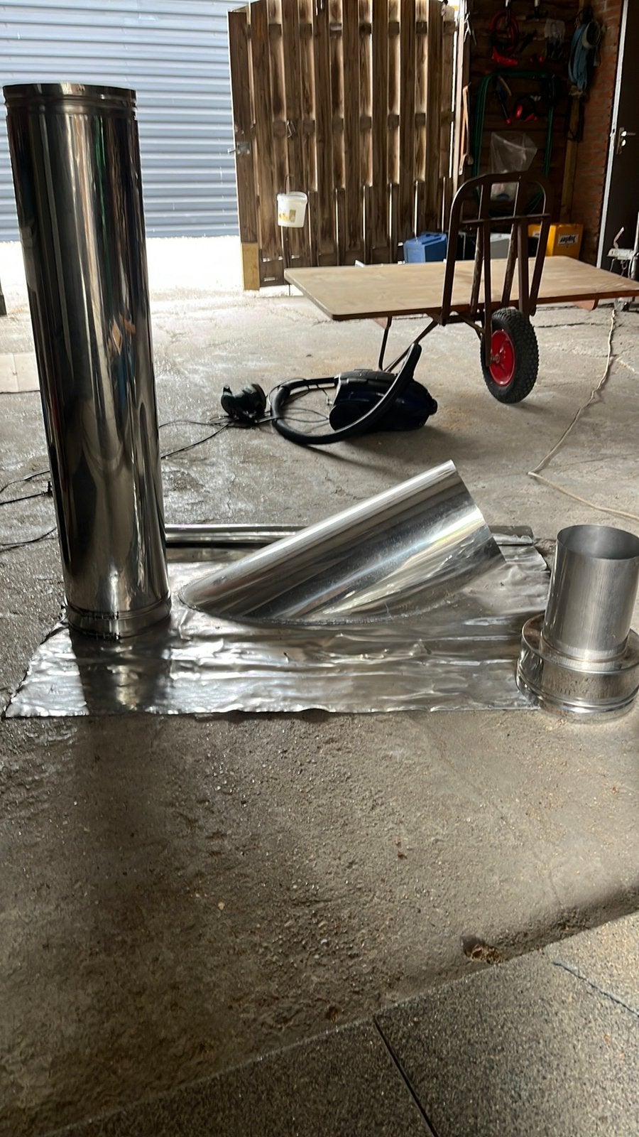 Dakdoorvoer voor houtkachel uiteinde 265mm , 35 graden, Huis en Inrichting, Ophalen, Hout, Houtkachel