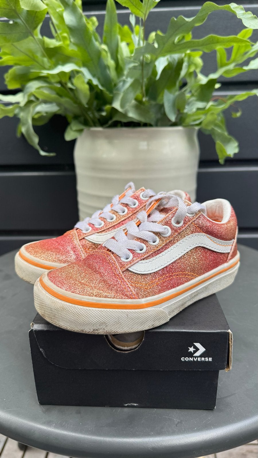 Vans Old Skool glitter sneakers maat 27, Ophalen of Verzenden, Gebruikt, Meisje, Schoenen