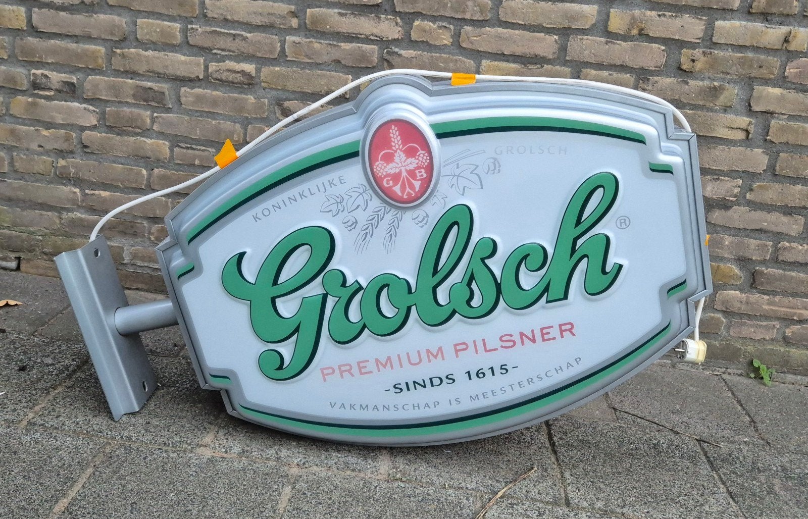 te koop grolsch lichtbak in nette staat, Verzamelen, Ophalen, Gebruikt, Reclamebord, Plaat of Schild, Grolsch