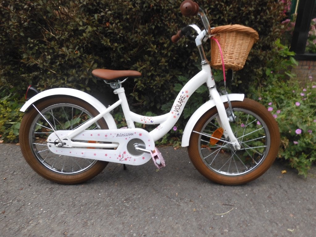 Hele leuke witte 16 inch Volare Blossom met mandje voorop, Ophalen, Terugtraprem, 16 tot 20 inch, Volare
