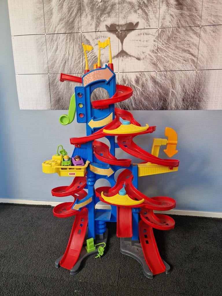 Fisher Price Super Autotoren met 2 auto's - Z.G.A.N., Ophalen, Zo goed als nieuw, Speelset