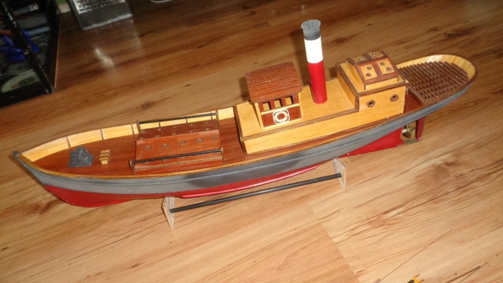 Oude houten sleepboot 81 cm lang, Ophalen, Gebruikt, Overige merken