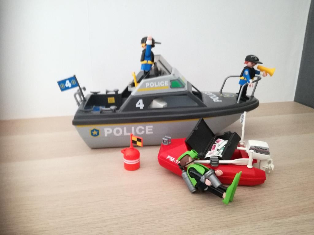 Playmobil Politie Boot, Kinderen en Baby's, Speelgoed | Playmobil, Ophalen, Gebruikt, Complete set