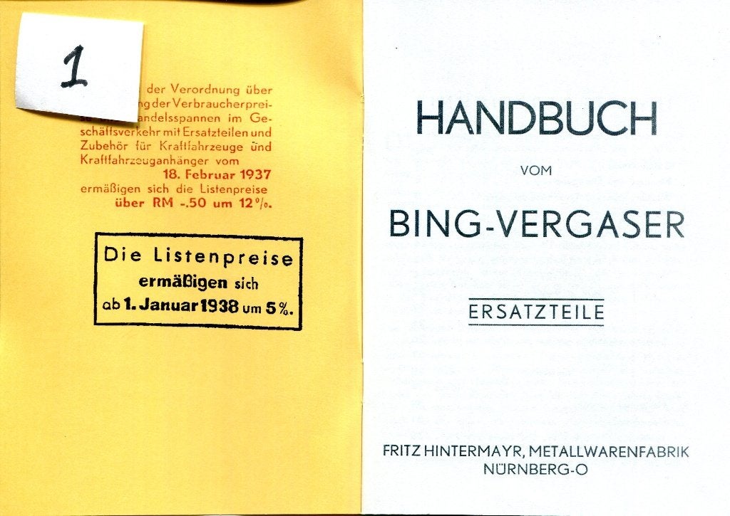 ZÜNDAPP verwant, BING en diverse documenten-(#9091), Ophalen of Verzenden, Overige merken