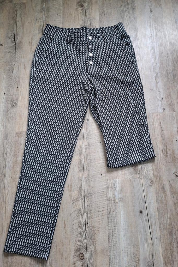 Gina Benotti Broek Maat 38 Zwart/Wit Patroon, Kleding | Dames, Maat 38/40 (M), Zwart, Ophalen of Verzenden, Zo goed als nieuw