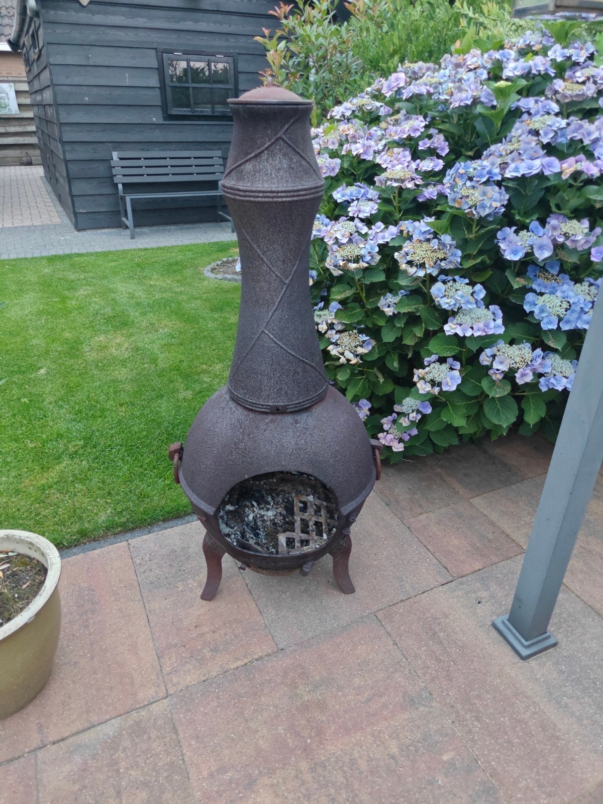 Rustieke gietijzeren vuurkorf/tuinhaard, Tuin en Terras, Vuurkorven, Ophalen, Gebruikt, Vuurkorf