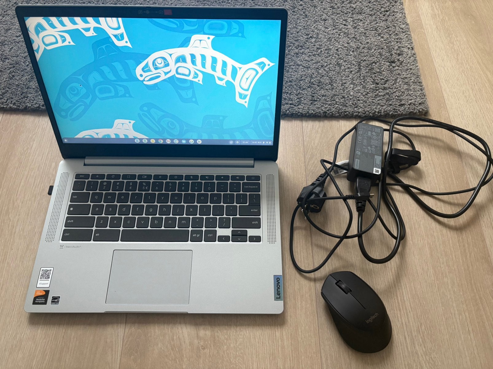 ZGAN LENOVO Ideapad Slim 3 Chromebook 14M868 met accessoires, Ophalen, 14 inch, Qwerty, 8 GB