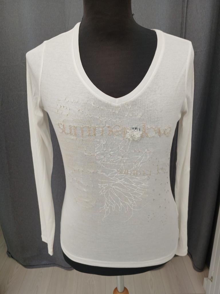 Oui Moments nieuwe Crème Longsleeve Maat 36 - Nieuw, Beige, Nieuw, Lange mouw, Maat 36 (S)